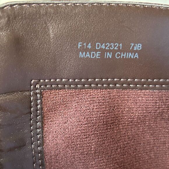 Cole Haan Knee High Riding Boots Brown Leather & Fabric Panel - Women's 7.5B - Picture 8 of 9